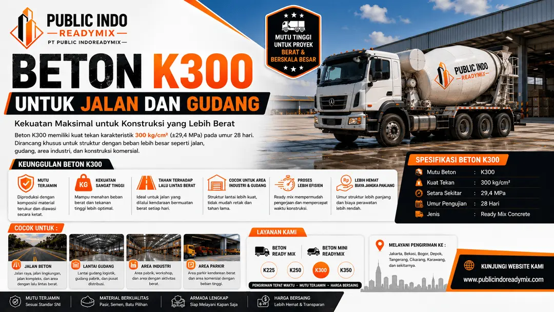 Harga Beton Readymix K225 Bekasi